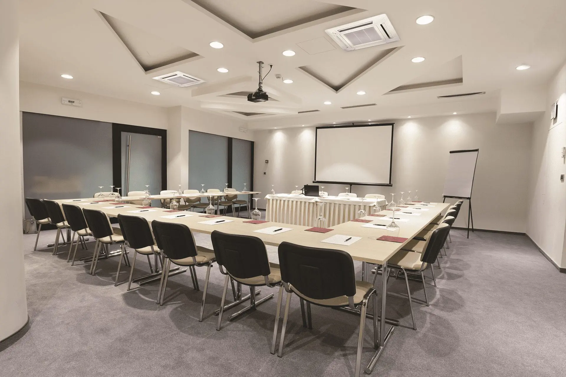 Ductless split HVAC system installed in office conference room Fraser Valley Alpine Refrigeration