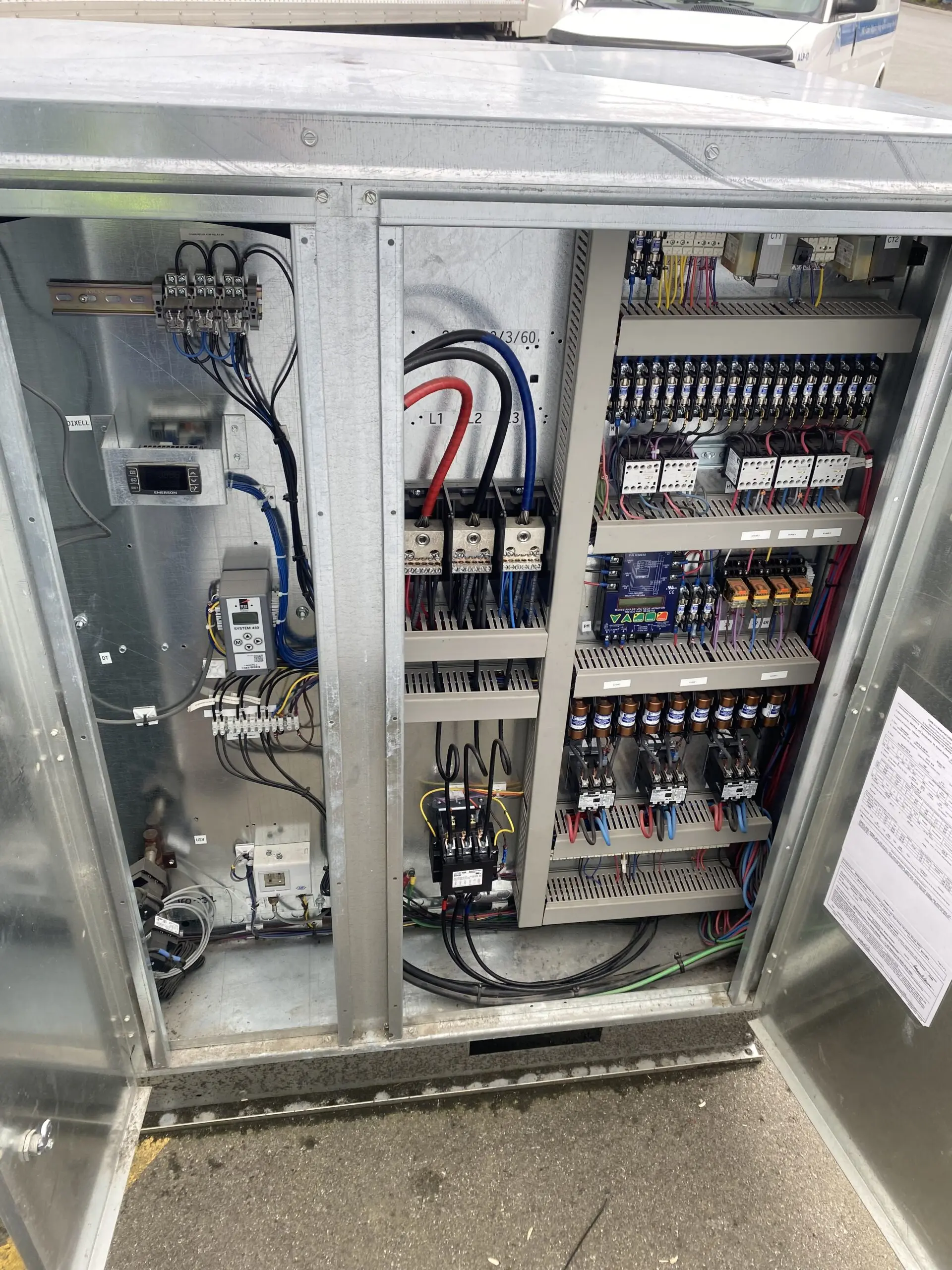 Industrial refrigeration control panel wiring and components Fraser Valley