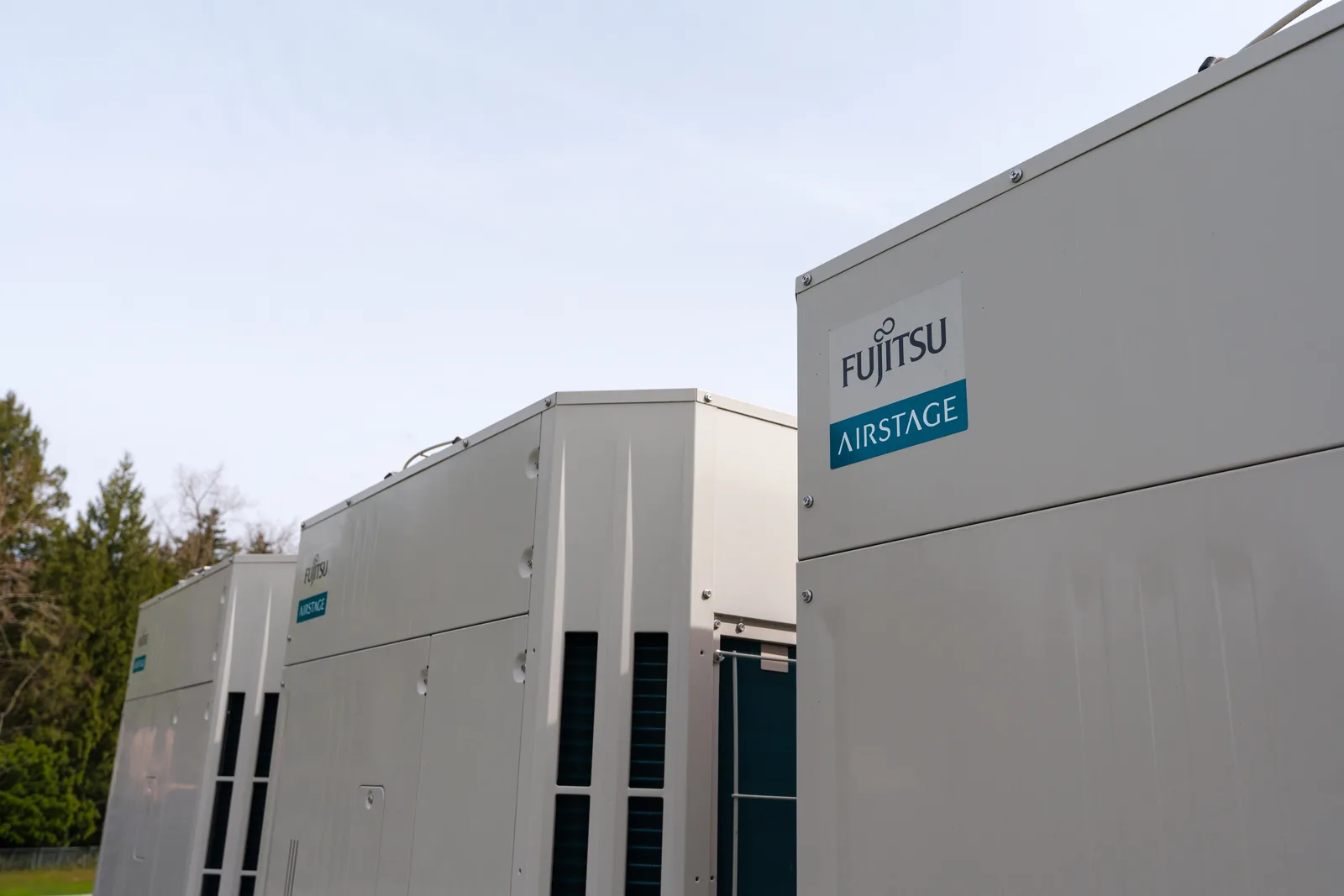 Outdoor commercial heat pump installation in the Fraser Valley