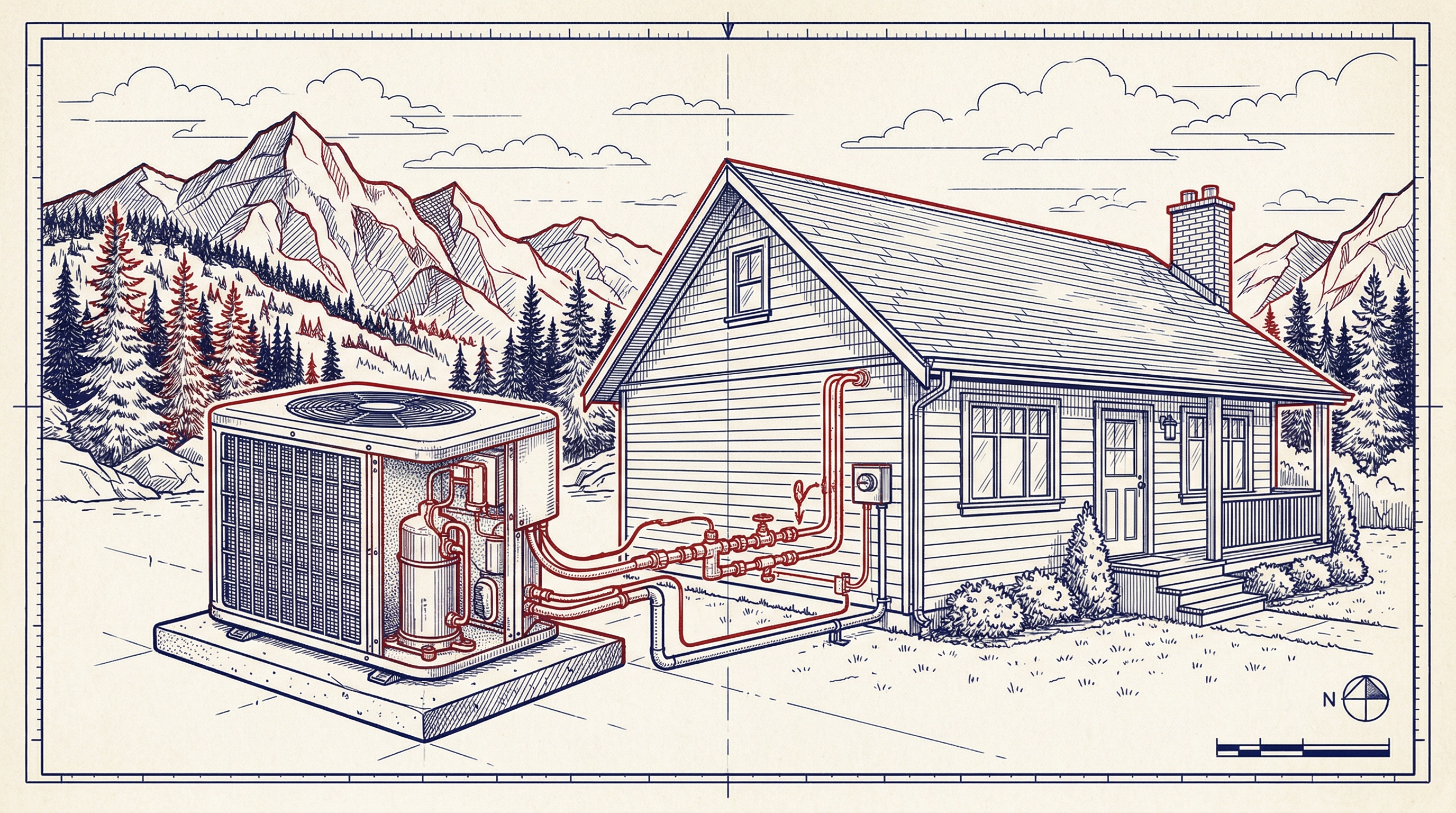Heat Pumps: What Fraser Valley Homeowners Need to Know Before Buying - Alpine Refrigeration Heat pump illustration