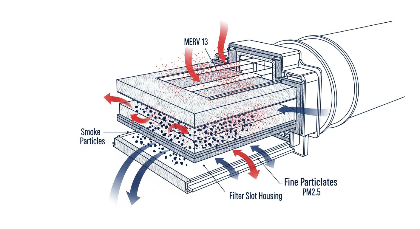 MERV 13 furnace filter replacement to protect indoor air quality from wildfire smoke in Fraser Valley homes Chilliwack Abbotsford