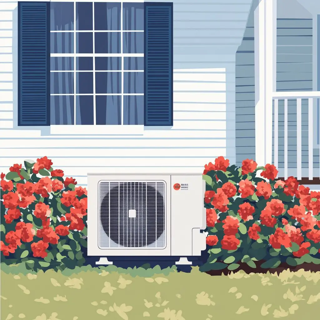 Illustration of suburban home with HVAC outdoor units installed Alpine Refrigeration BC