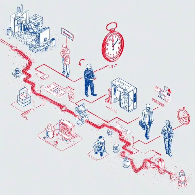 Illustration showing the first 30 minutes of a commercial HVAC emergency response, from assessment to stabilization